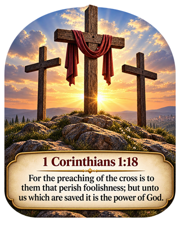 Calvary with Scripture